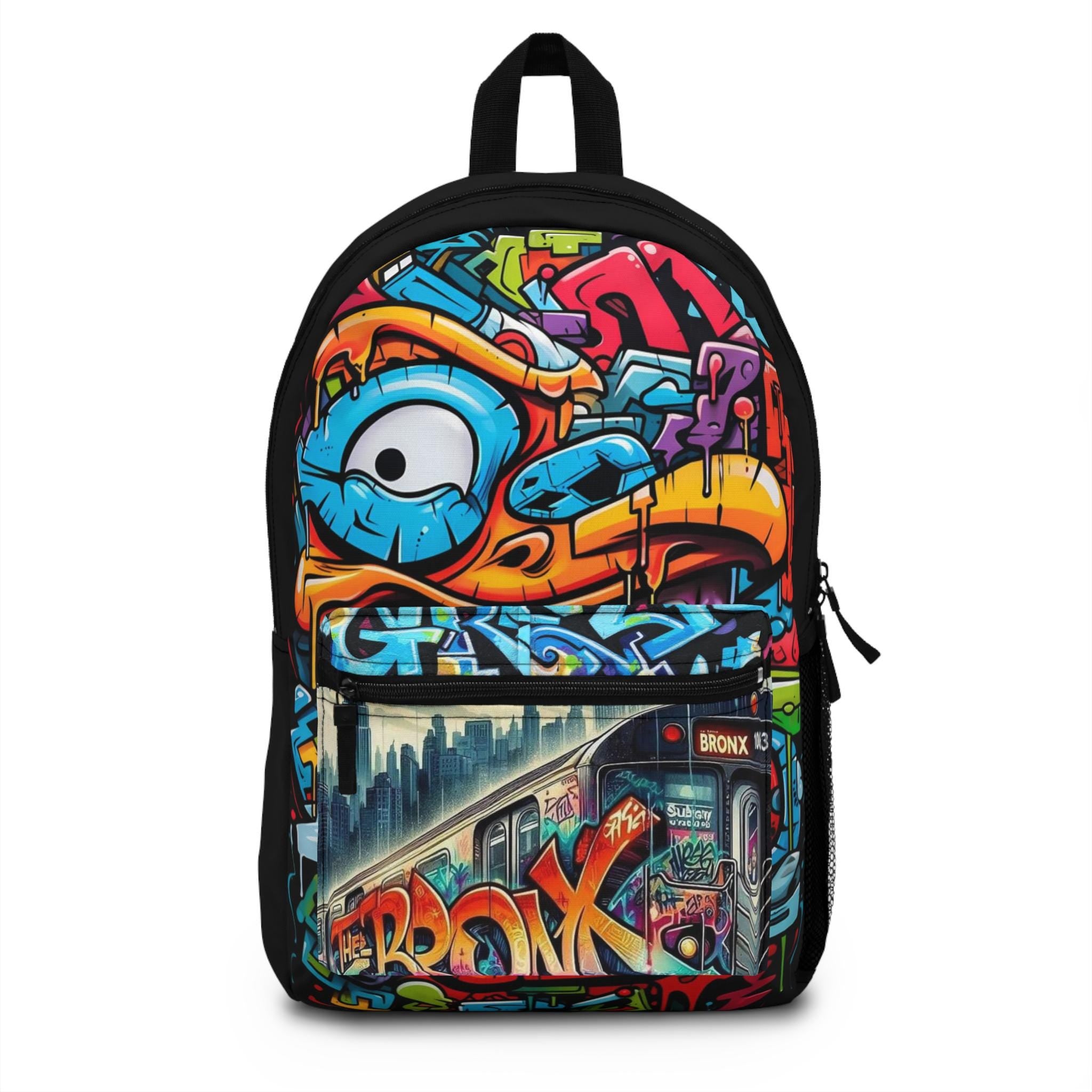 Graffiti Subway Train Backpack – Urban Street Art Style Bag