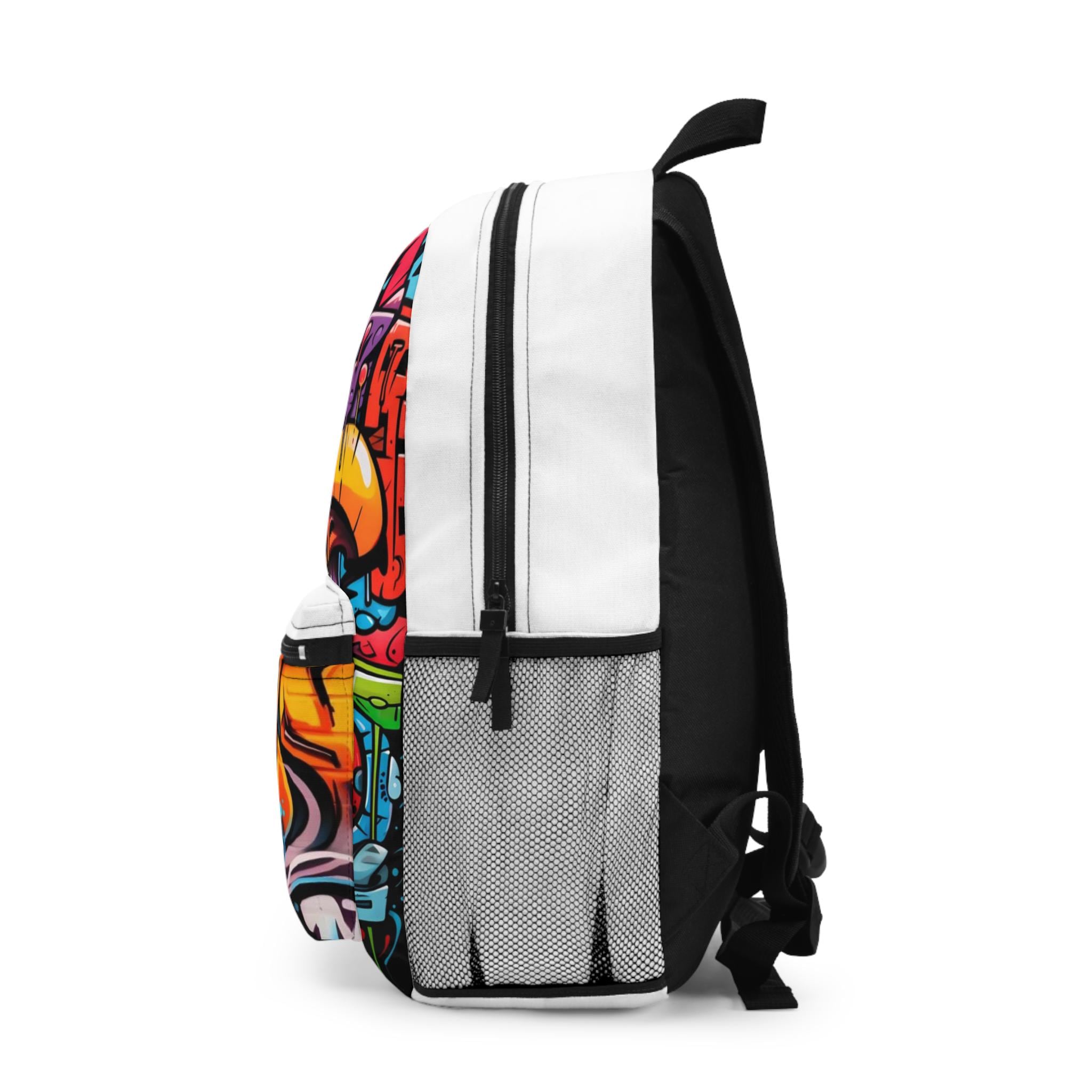 Graffiti Backpack: Colorful Hip Hop Street Art Design